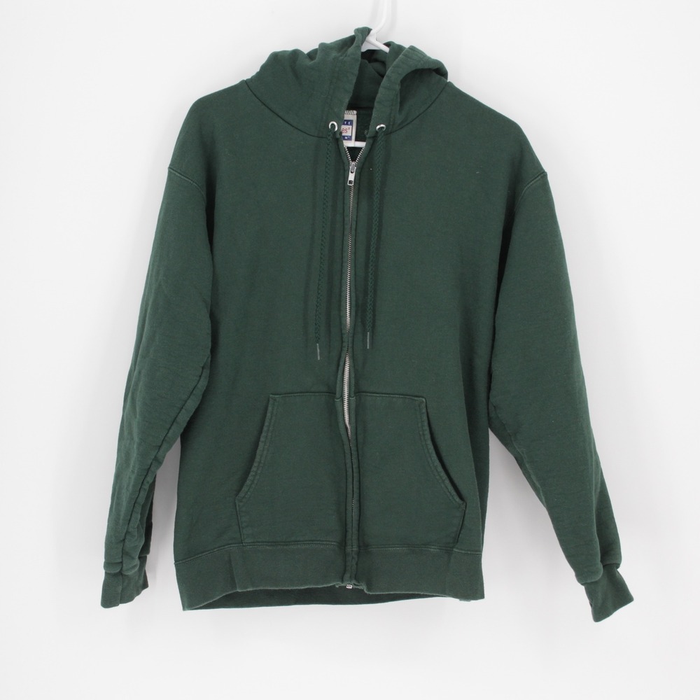 Hanes Men's Green Ultimate Cotton Full Zip Hoodie Size Small